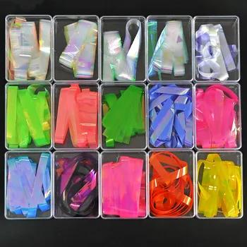 20 adet / kutu Şeker BUZ Temizle Tırnak Aurora Kağıt Plastik 1 * 50CM Ayna Symphone Filmi Selofan Glitter Çıkartmaları NailArt Cam Folyo NZ0 20