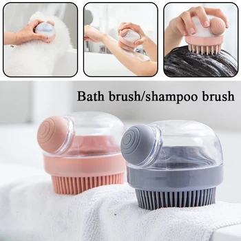 Fırça Saç Yıkama Tarak Banyo Spa duş fırçası Banyo Fırçası Silikon Şampuan Kafa Derisi Masaj Fırçası Silikon Vücut Sıvı Ekleyin 13