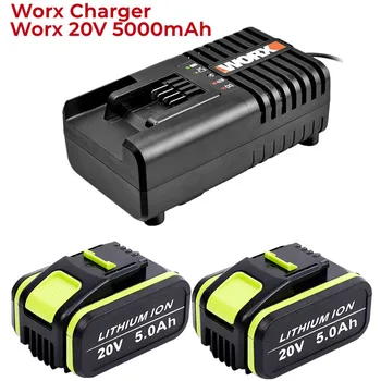 1-3 Paket 20V 5.0 Ah/5000mAh lityum iyon batarya için Yedek Worx WA3551 WA3551.1 WA3553 WA3553. 2 WA3641 Pil + Şarj Cihazı