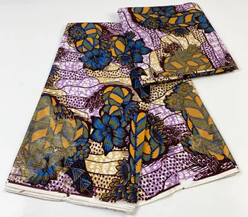 100 % Gerçek Balmumu Afrika Süper Batik dikiş kumaşı Elbise Gerçek Orijinal Büyük Süper Glitter Glam Ankara Balmumu Pri