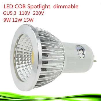 10X Yeni Yüksek Güç Lampada Led GU5.3 COB 9 w 12 w 15 w kısılabilir Led cob spot ışığı Soğuk Beyaz Ampul Lamba GU 5.3 110 v 220 v MR16 12 v 12