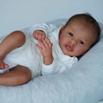 20 inç Zaten Boyalı Renk ile Yeniden Doğmuş Bebek Kiti Aleyna Yumuşak Dokunuşlu Vücut ve Gözler COA Dahil Bebek Oyuncak
