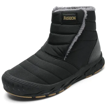 2023 Kış Erkekler Yüksek Top Ayakkabı Moda Kar Botları Sıcak iş ayakkabısı Erkekler ve Kadınlar için Büyük Kauçuk Tabanlar Anti Kayma rahat ayakkabılar