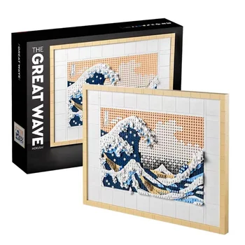 31208 Uyumlu Hokusai Büyük Dalga Yıldızlı Gece Yapı Taşları Sanat Boyama Tuğla Moc Fikirleri Decorae Eğitim Oyuncaklar Hediyeler