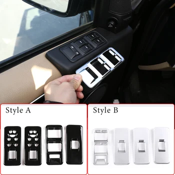 4 adet Araba Pencere Asansör Anahtarı Düğmesi Kontrol Paneli krom çerçeve Trim Için Land Rover Discovery 3 LR3, Range Rover Spor Aksesuarları