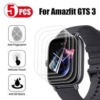 5 adet Yumuşak İzle Filmi Amazfit GTS 3 Mini Spor akıllı saat Temizle TPU Tam Kapak ekran koruyucu film Değil Temperli Cam
