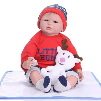 55CM Yeniden Doğmuş Bebek oyuncak bebek Gerçekçi Bebek Yüz Saf El Yapımı Bebek Aksesuarları Erkek ve Kız Çocuklar için doğum günü hediyesi