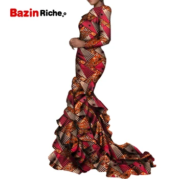 Afrika Mermaid düğün elbisesi Kadın İlkbahar Sonbahar Moda İnce Uzun Kollu Kat Uzunluk Zarif Bayan Artı Boyutu Giyim WY7330