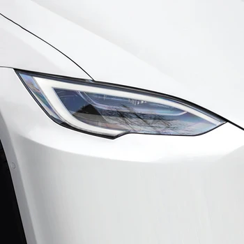 Araba Far koruyucu film Füme Siyah Şeffaf TPU Sticker Tesla Modeli 3 / Y / X / S Araba Dış Koruma