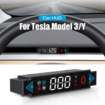 Araba HUD HEAD Up Ekran lcd ekran Hız Göstergesi Tesla Modeli 3 / Y 2019-2023 araç elektroniği Aksesuarları Head-up Ekran