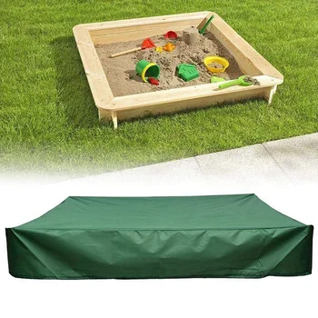ASDS - Sandbox Kapağı, İpli Kare Toz Geçirmez Sandbox Kapağı, Su Geçirmez Sandpit Havuz Kapağı, Yeşil, 120 X 120Cm