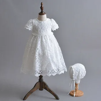 Bebek Vaftiz Önlükler 1 Yıl Doğum Günü Prenses Parti Düğün Bebek Elbise Dantel Vaftiz Elbise vestido ınfantil Bebek Kız Elbise