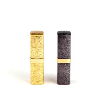 boş plastik altın ruj tüpü 12.1 mm, kare altın dudak allık kılıfı