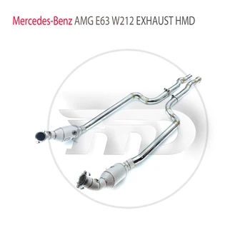 HMD Egzoz Sistemi Yüksek Akış Performansı İniş Borusu Mercedes Benz AMG için E63 W212 Yarış Test borusu Araba Aksesuarları
