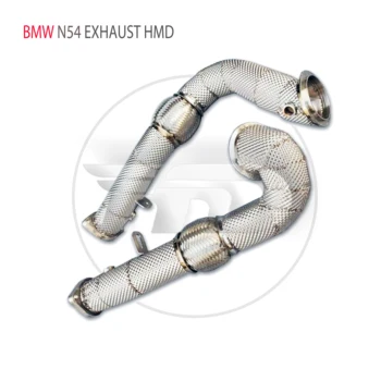 HMD Egzoz Sistemi Yüksek Akış Performansı İniş Borusu BMW 740i N54 Motor 3.0 T 2008-2012 Araba Aksesuarları Kedi Boru