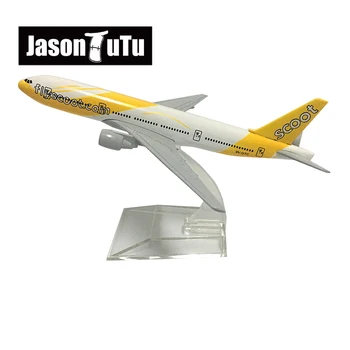 JASON TUTU 16cm Fly Scoot Boeing 777 Uçak Model Uçak Model Uçak Diecast Metal 1/400 Ölçekli Uçaklar Fabrika toptan Damla