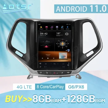JEEP Cherokee 2014-2019 için Carplay 128G Android 11 G6 PX6 GPS Navigasyon Araba Oyuncu otomobil radyosu Stereo Ses Kaydedici Kafa Ünitesi