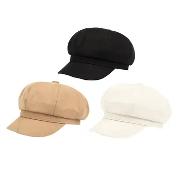 Kadınlar için vizör Şapkalar güneş şapkası Kadın gazeteci Şapkası Cabbie Düz Şapka Sekizgen Şapkalar Bayan Balıkçı Ressam