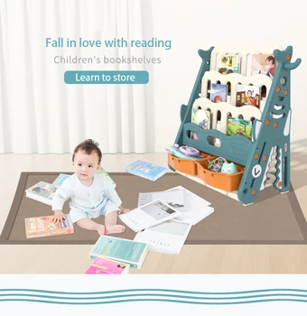 Karikatür Güvenlik Plastik Kitaplık Oyuncak Depolama Çok katmanlı resimli kitap Raf Ev Anaokulu Çocuklar İçin Kullanın