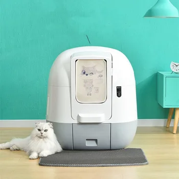 Kedi kum kabı Kapalı Kum Akıllı Kendi Kendini Temizleyen kum kabı Kediler Tuvalet Otomatik Temizleme Yeni Trend Temizlik Kedi Tuvalet Hediyeler 1