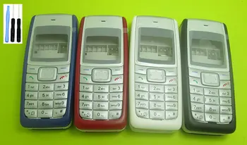 Konut Kapak Pil Kapı Kasa Tuş Takımı Klavye Nokia 1110 için 1110i 1112 Yedek Onarım Beyaz Siyah Mavi Kırmızı