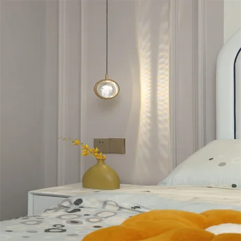 Kıdemli Sense odası ışık yatak odası ışık Modern basit başucu avize patlama ağ kırmızı ışık küçük asılı tel lamba