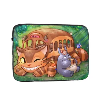 Laptop çantası Kol Anime Komşum Totoro 12 13 15 17 İnç notebook çantası Durumda Tonari Hiçbir Totoro Nekobasu Bilgisayar Darbeye Dayanıklı Durumda
