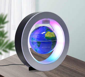 Manyetik Levitasyonunun lamba yuvarlak küre süs noel hediyesi O-şekilli Maglev küre küre ışıklı akıllı öz rotasyon