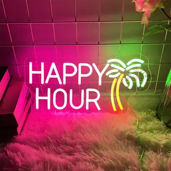 Mutlu Saatler Neon Burcu Led ışık s Oyun Odası Dekor Yatak Odası Sanat Duvar Asılı Neon LED Burcu Bar Pub Restoran led ışık İşareti