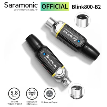 Saramonic Blink800 B2 5.8 GHz Dijital dayanıklı metal kablosuz sistemi XLR çıkış konnektörü ile Birden Fazla Cihaz ile uyumlu