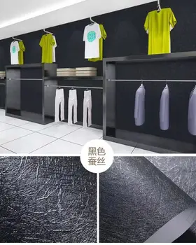 Siyah İpek Duvar Kağıdı Vinil Su Geçirmez Kendinden Yapışkanlı Duvar Kağıdı Çıkarılabilir banyo mutfak mobilyası Yenileme duvar çıkartmaları