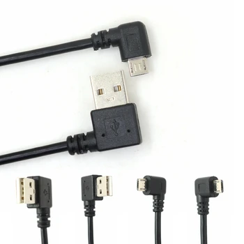 Sol ve Sağ Açılı 90 derece USB Mikro USB erkek USB erkek Veri Şarj bağlantı Kablosu 25cm Tablet için