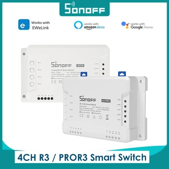 Sonoff 4 kanal WİFİ akıllı zamanlayıcı anahtarı 433 MHZ montaj kablosuz kumanda ev ışık uzaktan kumanda 10A / 2200 W akıllı zamanlayıcı anahtarı
