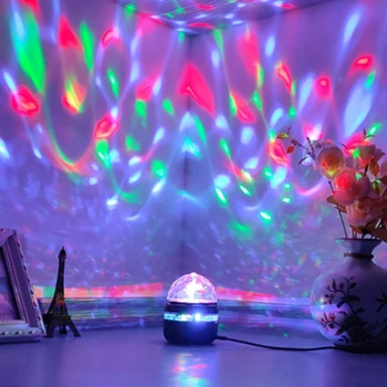 USB Dönen LED Yıldız Projektör Gece Lambası Disko DJ Sahne Gece Lambası Parti Topu Renkli Doğum Günü Partisi Araba Kulübü Sahne Deco