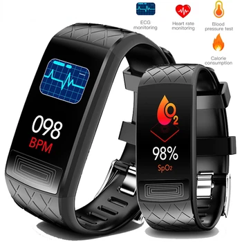 V3E EKG akıllı bilezik Spor Kalp Hızı Kan Basıncı SpO2 Monitör Akıllı Bant Spor Bileklik IP67 Su Geçirmez Erkekler Smartwatch