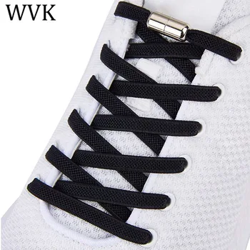 Yeni Elastik Ayakabı Hiçbir Kravat Ayakkabı bağcıkları Tembel Danteller Metal Kilit Yaratıcı Çocuklar Yetişkin Sneakers Düz Ayakkabı Bağı Hızlı Güvenlik Unisex