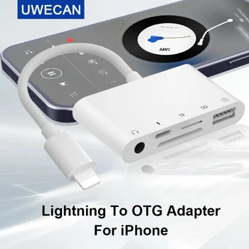 Yıldırım USB3 OTG Kamera Adaptörü / kablo kordonu Şarj Yıldırım iPad SD/TF kart okuyucu Desteği 3.5 mm Aux Ses