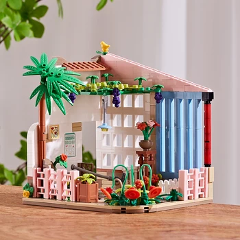 Şehir Sokak Görünümü Mimari Ev Perakende Mağaza Restoran Villa mini Yapı Taşı Moc Eğitici Oyuncaklar Çocuklar İçin Hediye